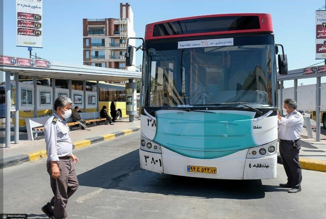 جلوگیری از ورود مسافران بدون ماسک به داخل اتوبوس ها