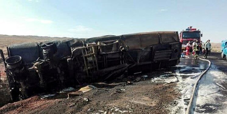 انفجار تریلی جان 2 نفر را گرفت