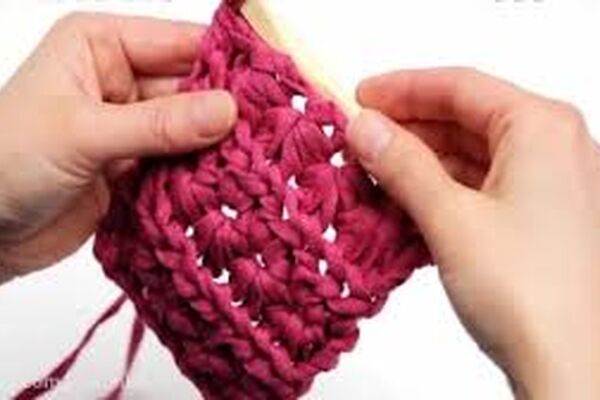 آموزش مرحله به مرحله بافت ستاره‌ای با قلاب+عکس از هر مرحله