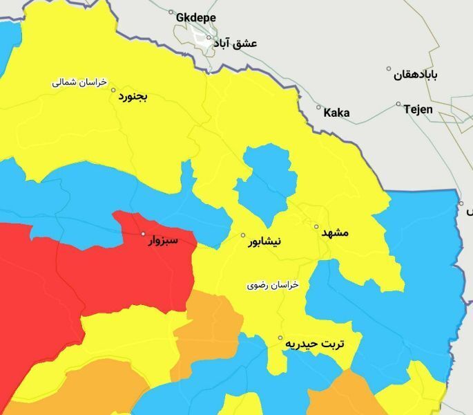 زنگ خطر در خراسان رضوی به صدا درآمد/2 شهرستان در وضعیت قرمز کرونایی