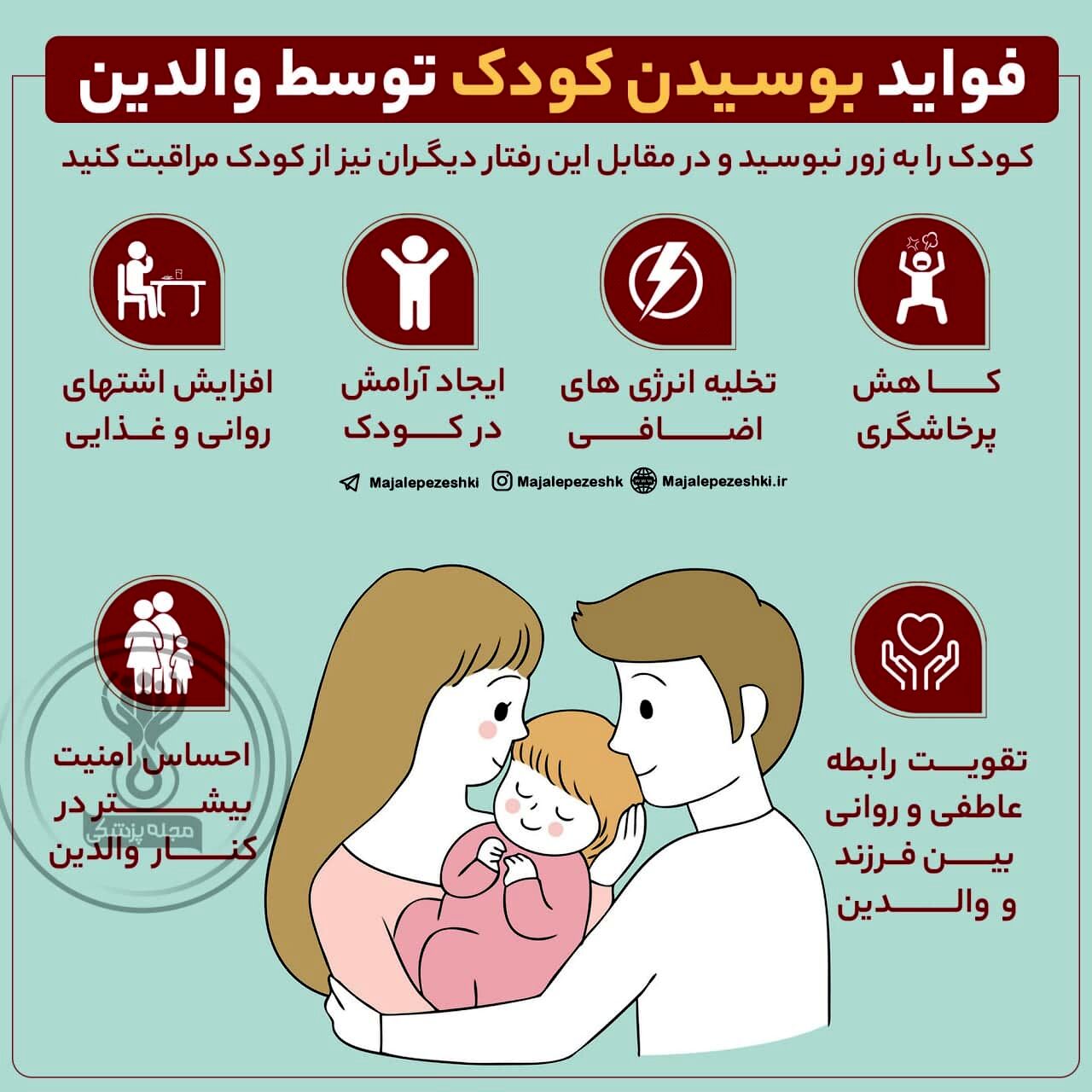 بوسیدن کودک توسط والدین چه فوایدی دارد؟