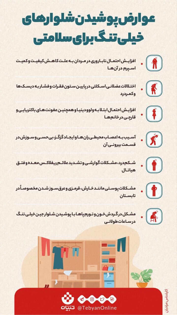 عوارض پوشیدن شلوارهای خیلی تنگ برای سلامتی