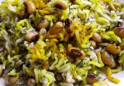 طرز تهیه شوید پلو با لوبیا چشم بلبلی/از خواص این حبوبات غافل نشوید!