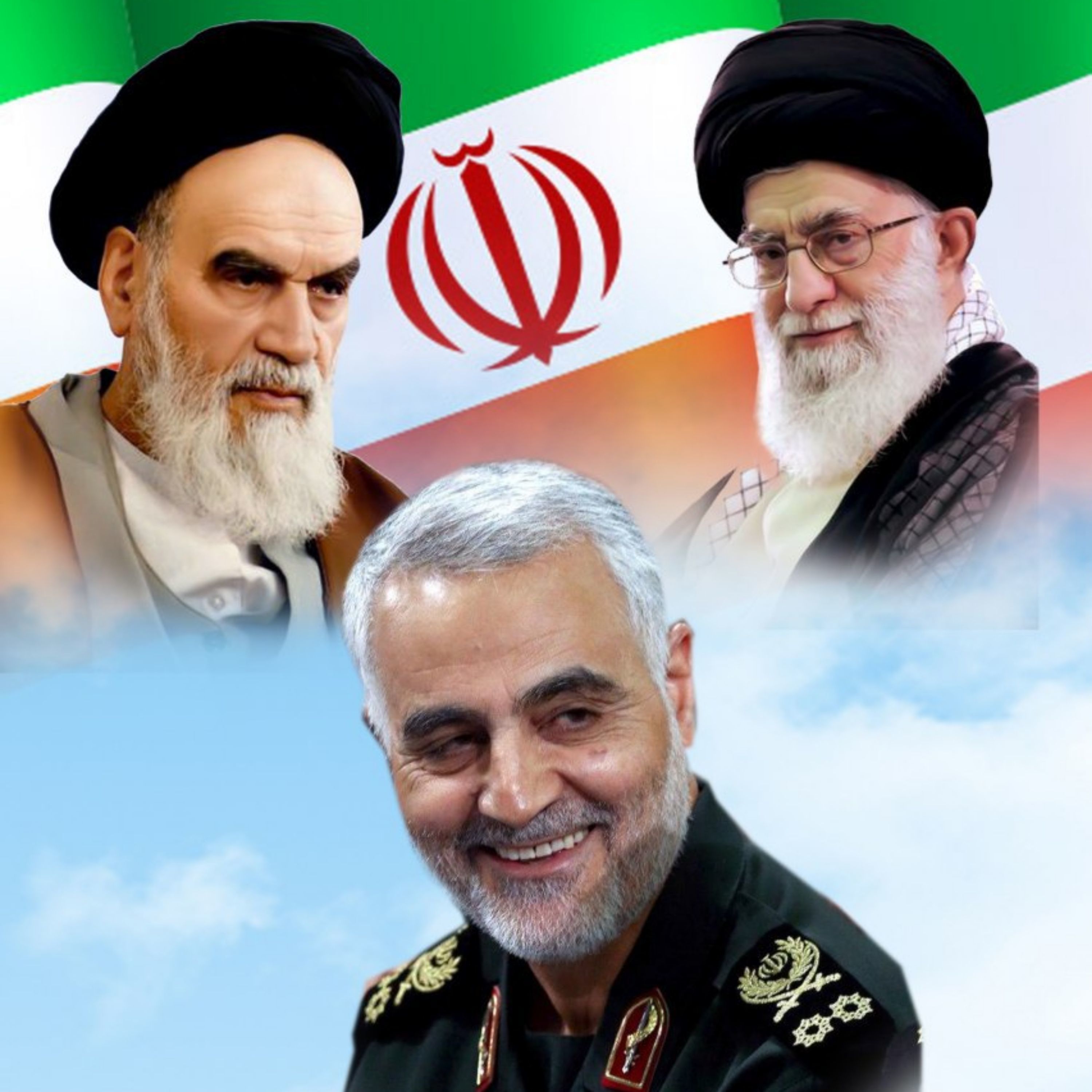 تمثال امام راحل(ره)، مقام معظم رهبری و شهید سلیمانی در مشهد رونمایی شد