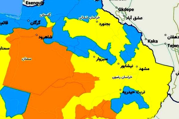 ۲ شهرستان خراسان رضوی وضعیت نارنجی کرونایی دارند