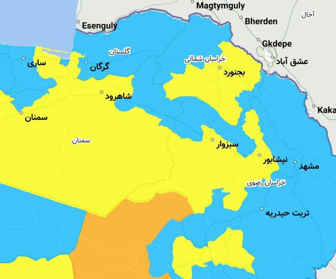 مناطق قرمز و نارنجی کرونایی در خراسان رضوی وجود ندارد