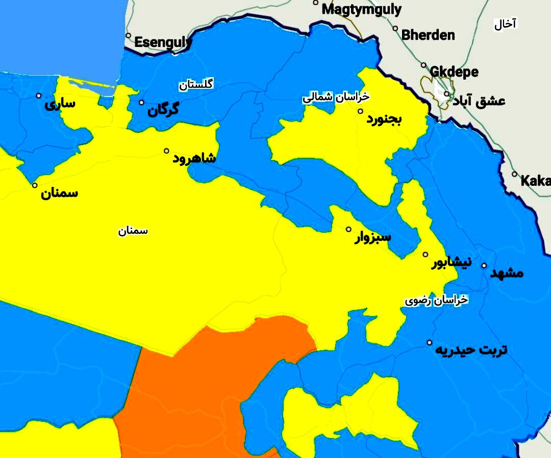مناطق قرمز و نارنجی کرونایی در خراسان رضوی وجود ندارد