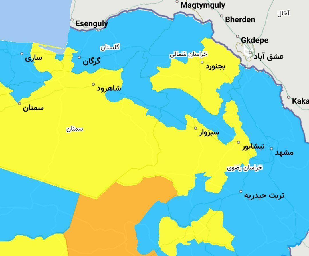 مناطق قرمز و نارنجی کرونایی در خراسان رضوی وجود ندارد