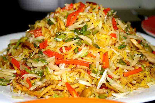 روش پخت چند قاطی پلوی بدون گوشت