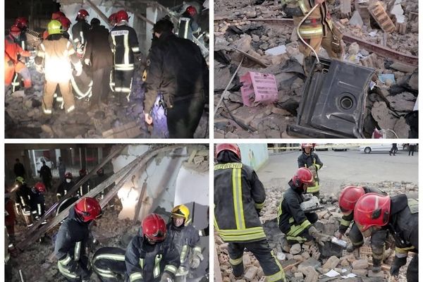 نشت گاز باعث ریزش ساختمان مسکونی در خیابان ابوذر غفاری مشهد شد