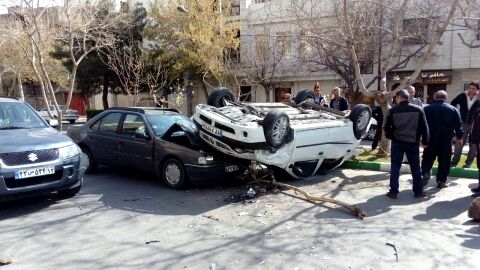 واژگونی خودرو ال 90 در مشهد