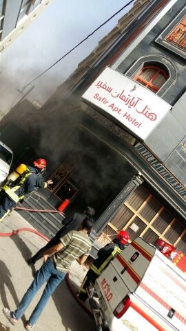 هتل سفیر طعمه حریق شد