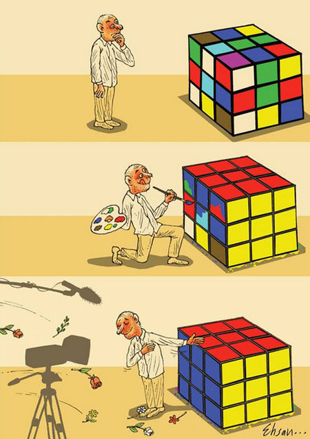 حل جالب مکعب روبیک