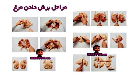 آموزش خرد کردن مرغ به صورت تصویری: