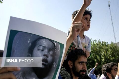 راهپیمایی نمازگزاران مشهدی در حمایت از مسلمانان میانمار