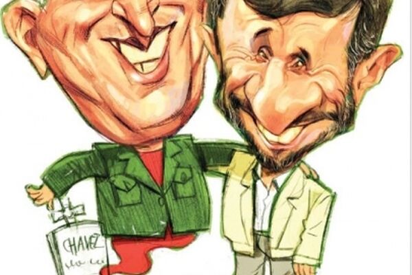 سلفی احمدی‌نژاد با روح هوگو چاوز!