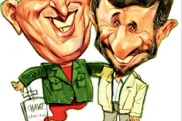 سلفی احمدی‌نژاد با روح هوگو چاوز!