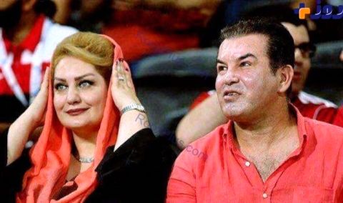 عكس/فوتباليت مشهور و همسرش در ورزشگاه ابوظبي امارات