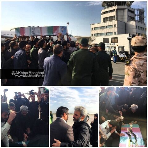 تصاویر ورود پیکر شهید حججی به مشهد