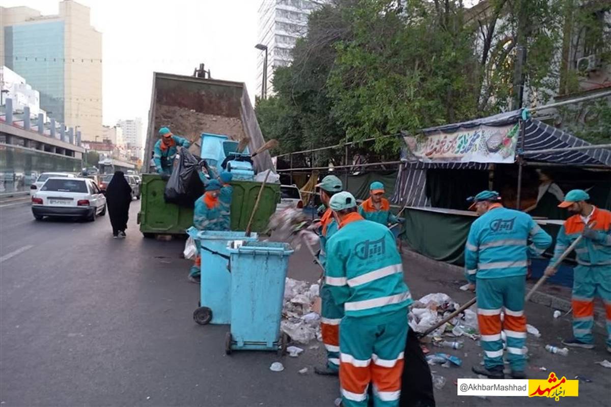 افزایش ۷۲ تنی زباله مشهد در شب ولادت امام رضا(ع)