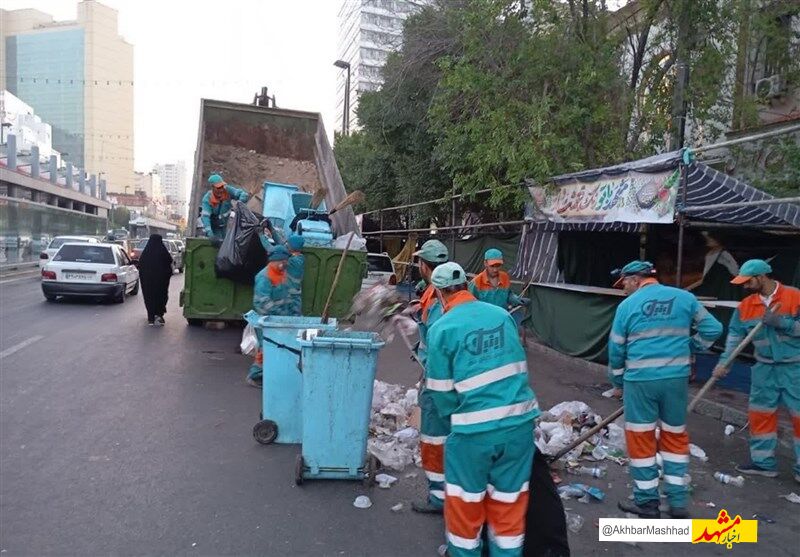 افزایش ۷۲ تنی زباله مشهد در شب ولادت امام رضا(ع)