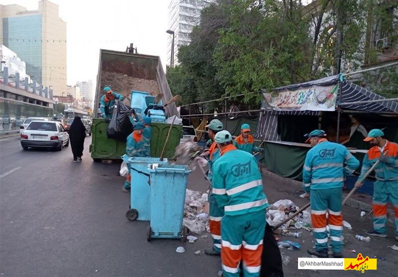افزایش ۷۲ تنی زباله مشهد در شب ولادت امام رضا(ع)