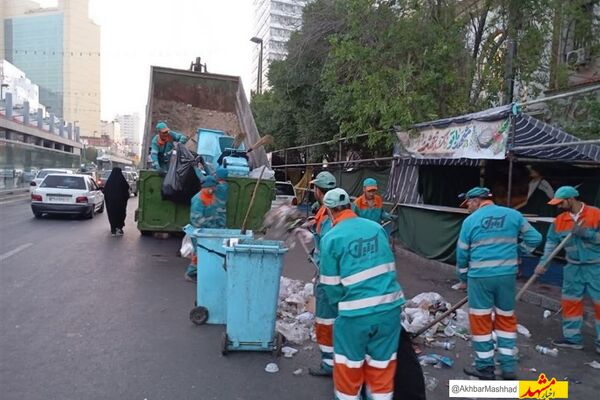 افزایش ۷۲ تنی زباله مشهد در شب ولادت امام رضا(ع)