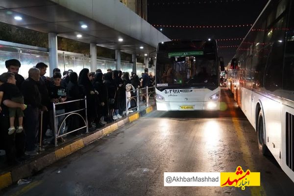خدمات شبانه‌روزی اتوبوسرانی مشهد به زائران دهه پایانی صفر