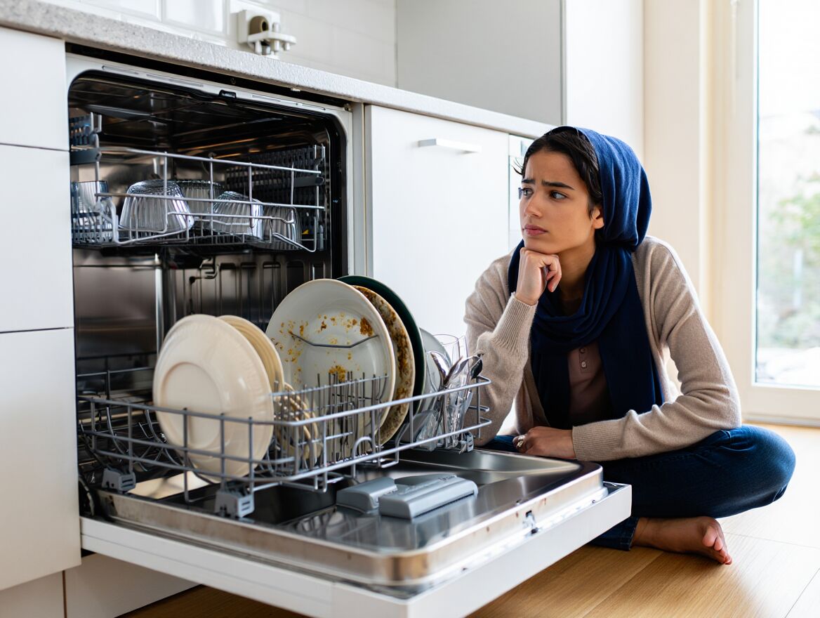 چرا ماشین ظرفشویی شما ظروف را کثیف یا لکه‌دار تحویل می‌دهد؟ علت‌یابی و تعمیر فوری در مشهد