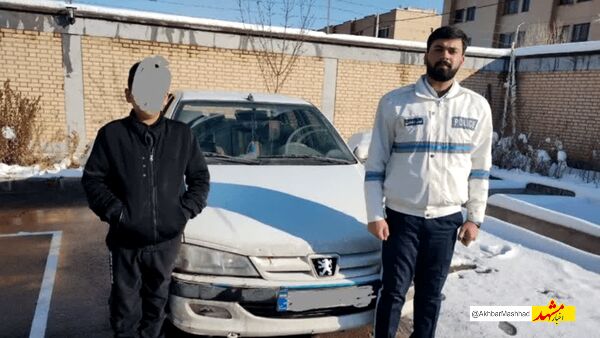 توقیف خودرو سواری با راننده ۱۳ ساله در گلبهار