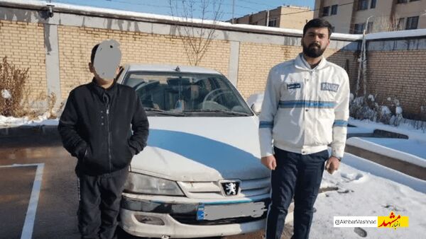 توقیف خودرو سواری با راننده ۱۳ ساله در گلبهار