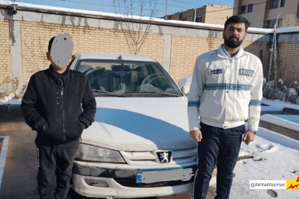 توقیف خودرو سواری با راننده ۱۳ ساله در گلبهار