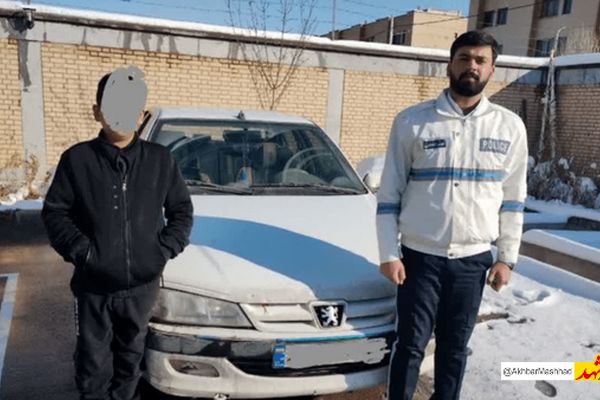 توقیف خودرو سواری با راننده ۱۳ ساله در گلبهار