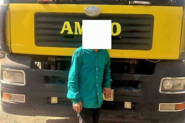 توقیف کامیون با راننده ۱۲ ساله