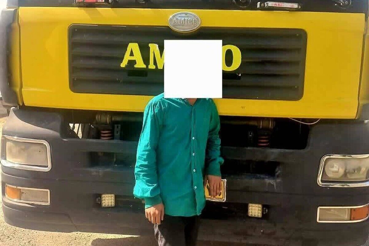 توقیف کامیون با راننده ۱۲ ساله