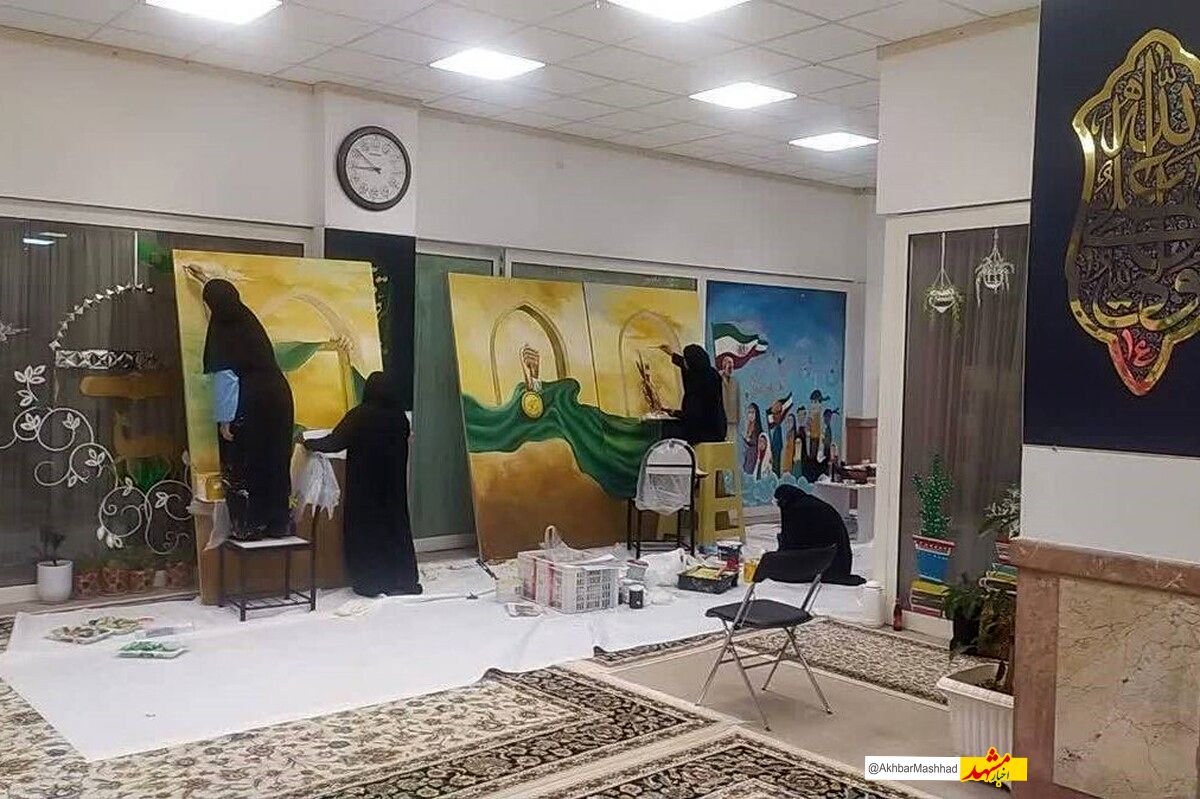 رونمایی از دیوارنگاره «در امتداد مهر کوثر» در رواق حضرت زهرا (س) هم‌زمان با میلاد بانوی دو عالم