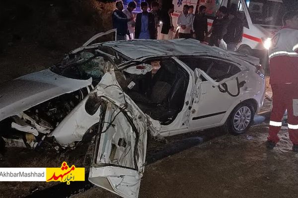 واژگونی خودرو تیبا در محور مشهد- سرخس ۲ کشته برجا گذاشت