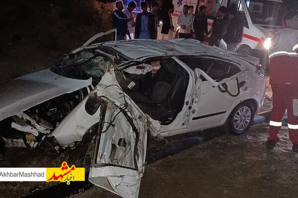 واژگونی خودرو تیبا در محور مشهد- سرخس ۲ کشته برجا گذاشت