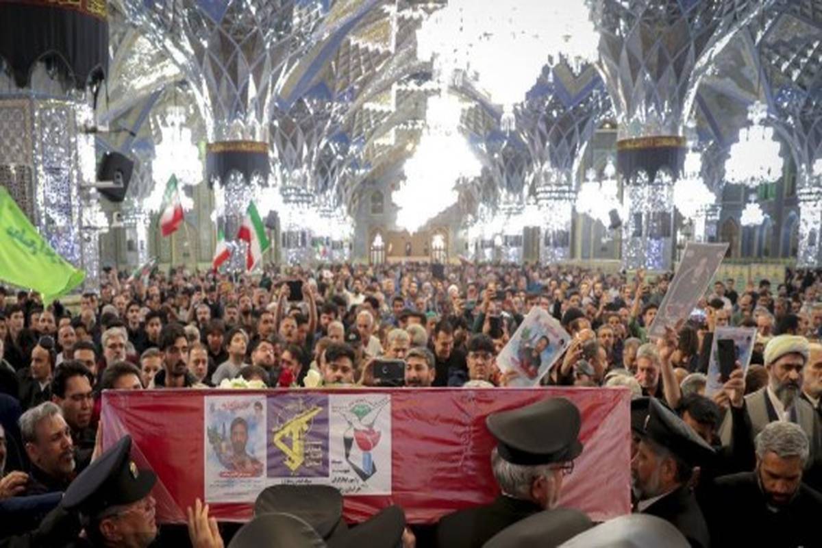 وداع با ۵ شهید خراسانی حمله آمریکایی-صهیونی در حرم مطهر رضوی+ فیلم