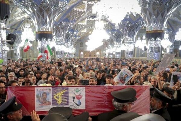 وداع با ۵ شهید خراسانی حمله آمریکایی-صهیونی در حرم مطهر رضوی+ فیلم
